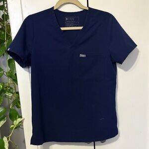 Figs Women's Navy V-Neck Top